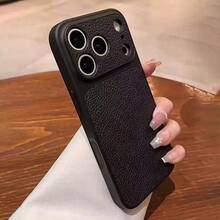 Ốp lưng điện thoại họa tiết vải thiều thời trang, cửa sổ lớn cho iPhone 17 Pro Max, 17 Pro, 16 Pro Max, 15, 14 Pro, 13, 12 Pro, 17, có bảo vệ camera, chất liệu mềm mờ chống rơi vỡ. - màu đen - Xem 1