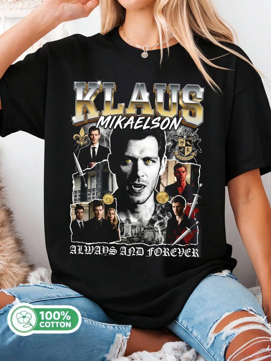 Klaus Mikaelson Graphic Tee - Unisex Cotton T-Shirt, TVD Fan Merchandise - Black - View 1