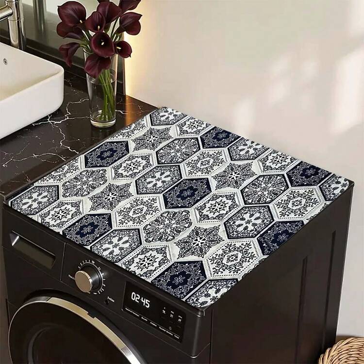 1pc Multicolor Bohemian Print Kitchen Cabinet Countertop Bowl Dish Drying Mat, Super Absorbent Hides Stains, Rubber Backed Multipurpose Dining & Kitchen Mat, Suitable For Coffee Maker, Dish Rack, Countertop, Coffee Pot - HL XYJ 308 - View 2
