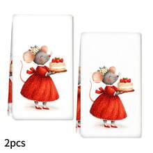 2pcs Cute Towel Set - Decorative Dish Towels, Super Absorbent Microfiber, Machine Washable, Suitable For Holiday Decor, Cooking, Baking, Housewarming Gifts And Cleaning, Fit For Kitchen, Bathroom, Toilet - Multicolor - View 10