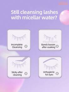ukiss 50ml False Eyelash Cleanser,Quick-Dissolve Glue, Harmless To Fabrics, Softens Lashes, Mild Ingredients,No Damage To Lashes, Suitable For Sensitive Eyes,Quick Dissolution,Deep Clean, Removes Sebum & Makeup Buildup - Mauve Purple - View 5