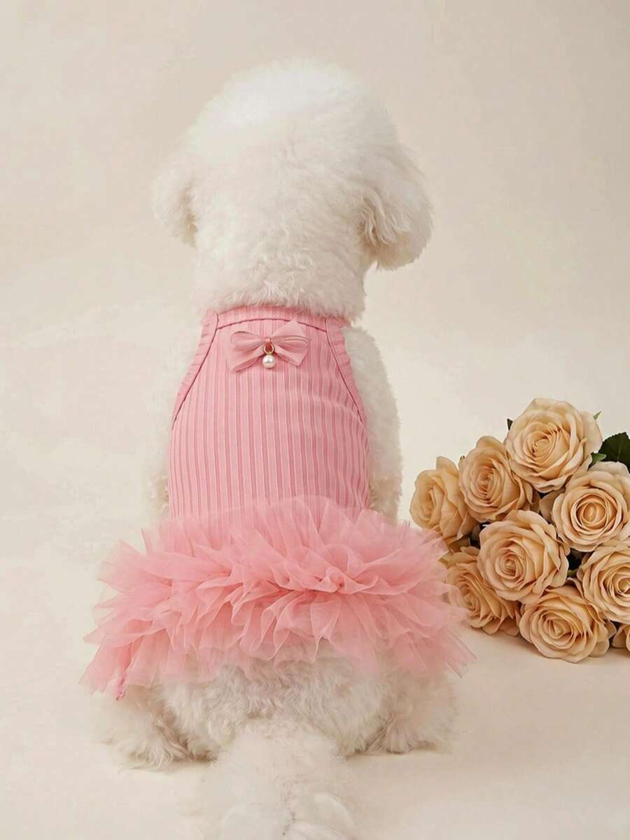 Váy công chúa cho thú cưng, váy tutu bằng lụa băng cho chó và mèo. - Nhiều màu - Xem 1