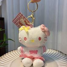 SANRIO 1件三丽鸥粉色、蓝色、黑色和白色印象校服Hello Kitty包包挂饰，毛绒Kitty玩偶礼物 - 彩色 - 查看 13