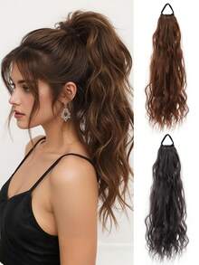 Tóc giả đuôi ngựa dài, gợn sóng, xoăn được làm từ sợi tổng hợp. Kiểu tóc đuôi ngựa này giúp tăng độ dày và làm dài tóc. Sản phẩm có dây chun và phù hợp cho nữ giới. - Nhiều màu - Xem 1