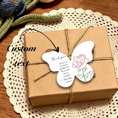Thẻ cảm ơn hình bướm tùy chỉnh, Thẻ quà tặng hình bướm cá nhân hóa, Có thể in chữ, Thẻ cảm ơn hình bướm hoa đơn giản, Quà tặng tiệc, Quà tặng đám cưới, Thẻ cảm ơn hình bướm tối giản, Quà tặng đám cưới đơn giản, Thẻ quà tặng tiệc cô dâu