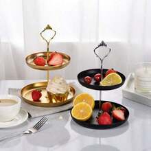 3 Tiered Gold Cupcake Stand 1 Pack Stainless Steel Gold Tiered Dessert Stand Cupcake Display Tower 3 Tier Serving Tray Cake Stand For  Birthday Party Wedding - Vàng - Xem 4
