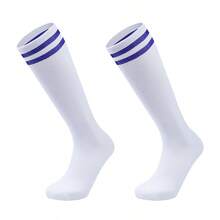 1 par de calcetines de fútbol de caña alta para niños y niñas, calcetines de fútbol cómodos y transpirables, calcetines deportivos que absorben el sudor, calcetines de fútbol gruesos, adecuados para correr, fútbol, baloncesto, rugby de adolescentes, uso profesional en entrenamiento deportivo, adecuados para todas las estaciones. - Multicolor - Ver 17