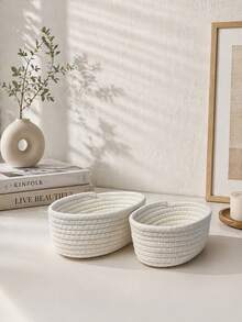 1/3 giỏ đựng đồ đan thủ công, hộp đựng đồ dùng văn phòng tối giản, thích hợp để đựng mỹ phẩm, đồ dùng văn phòng, đồ dùng học tập, đồ dùng đám cưới, đồ trang trí hoa, đồ dùng gia đình, trang trí bàn làm việc, trang trí nhà cửa, trang trí phòng ngủ, sắp xếp phòng. - A - Xem 4
