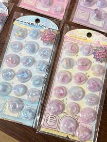 迷你3D胶囊贴纸，可爱浮雕贴纸，适用于日记本、贴纸簿和DIY手工制作 - 彩色 - 查看 7