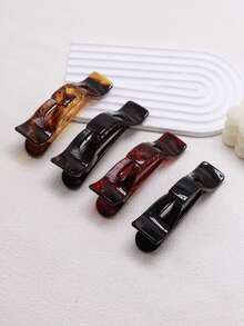 1pc Women's Lightweight Plastic Non-Slip Bow Hair Clip, Fashionable Versatile Elegant Minimalist Solid Color Alligator Clip Hair Accessory Suitable For Daily Outing, Casual, Party, Commute, Beach, Vacation, Ponytail, Bun, Face Washing, Makeup, Outfit Matching,Bobby Pin,Hair Claws - Multicolor - View 1