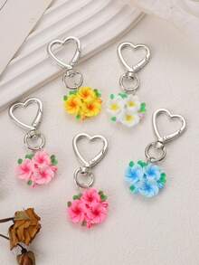1pc/5pcs Women's Accessories Bag And Pendant - Lotus Shaped Car Keychain Pendant, Women's Bag Charm - Phone Charm, Wallet, Handbag, Backpack And School Bag, Bag Pendant, Pink, White, Yellow, Purple, Rose Pink Egg-Shaped Flower Pendant, Suitable For Wedding Accessories, As A Gift For Girlfriend, Birthday Gift, Christmas Gift, New Year Gift, Ideal Valentine's Day Gift - Bright - View 8