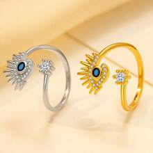 1pc Zirconia Demon Eye Design Open Ring, Versatile Luxury Elegant Style Jewelry Accessory, Suitable For Both Men And Women, Gift - Style a - View 1