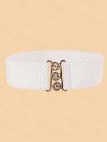 1/3pcs Metal Buckle Elastic Waist Belt, Waist Cincher For Dress - Multicolor - View 14