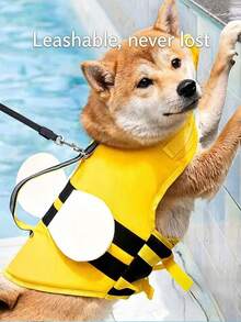New Swimming Suit, & High Buoyancy For Small/Medium Pets, Outdoor Pool Use - Yellow - View 5