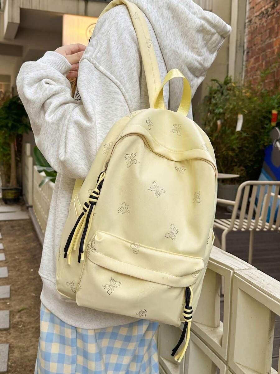 Mochila de gran capacidad de unicolor para hombres, bolsa de viaje elegante y sencilla, adecuada para uso casual, estilo japonés, estilo académico, mochila para ir al trabajo, unisex