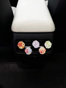 Spring Romantic Colorblock Fresh Oil Painting Floral Sweet Rose Car Air Vent Clip, Creative Car Interior Decor Accessories - A - View 1