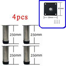 4个可调节家具腿，适用于桌子、沙发、床、茶几和其他家具，金属替换腿 - 黑色 - 查看 12