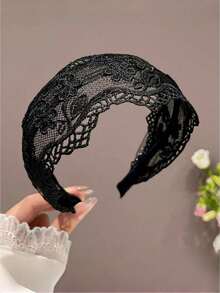 2pcs/1 pièce Bandeau élégant français en dentelle noire & blanche pour femmes, convient pour un usage quotidien, vacances à la plage, trajet domicile-travail, fête, vacances, anniversaire, rentrée scolaire, Nouvel An, Saint-Valentin, Fête des Mères, Fête des Enseignants, cadeau, mariage, festival de musique, saison des remises de diplômes (motif floral disposé de manière aléatoire) - Multicolore - Voir 12