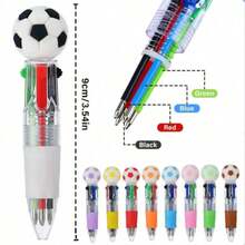 2026 New Football Themed 4-Color Retractable Ballpoint Pen, 10pcs/15pcs Set Cute Sports Ball Shaped Multicolor Ballpoint Pen, Student Creative Stationery Gift, Innovative Ballpoint Pen - Sets - View 6
