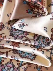 1 pieza Nuevo pañuelo de mujer estilo bohemio vintage con estampado de flores de palacio, pañuelo/chal multifuncional de moda para protección solar, adecuado para uso casual diario en primavera/verano, accesorios, toalla de playa - Camel - Ver 4