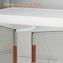 1-Tier Heavy-Duty Stackable Storage Cabinet With Locking Doors - Heavy-Duty Collapsible Storage Unit With Rolling Wheels, Space-Saving Organizer For Home, Office, Garage, Attic - Plastic Storage Cabinet With Front Panels, Easy Assembly - 白色層 - 查看 4