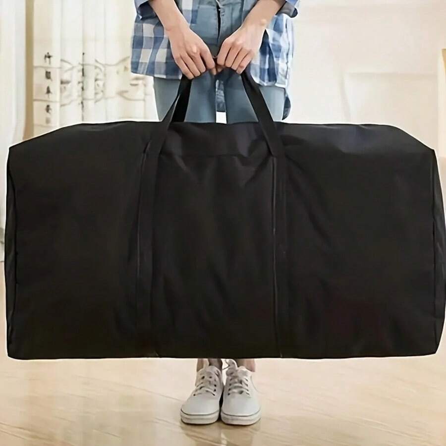 1 Car Oversized Oxford Cloth Organizer Portable Foldable Trunk With Reinforced Handle And Zipper For Travel And Moving Use