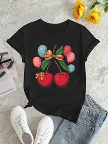 deyin Women T-Shirts - Black - View 2