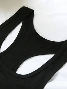 Disney Fashion Sleeveless Tank Vest T-Shirt With Stitch Print From Star | Cool Summer, Crew Neck Casual Top, Spring And Summer, Women'S Wear, Multi-Size And Multi-Color Options - 黑色 - 查看 4