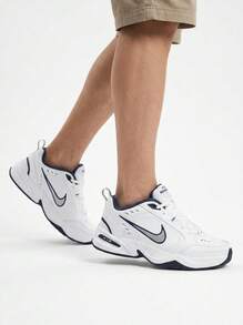 Air Monarch IV Men's Workout Shoes White/Metallic Silver 415445 - White/Metallic Silver - View 1