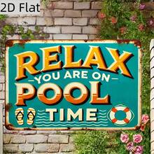 2D Sign: You Have Entered Pool Area - 8x5 Inch Heavy Duty Pool Warning Wooden Sign, Ink Printed Wall Decor, Suitable For Bar And Office Pool Table Decoration - Multicolor - View 1