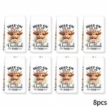 2pcs Highland Cow Pattern & Text Print Towel Set - Decorative Towels, Super Absorbent Microfiber, Machine Washable, Suitable For Holiday Decor, Cooking, Baking, Housewarming Gifts And Cleaning, Fit For Kitchen, Bathroom, Toilet - Multicolor - View 10