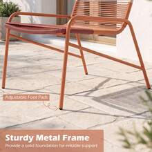 GOFLAME 3 Piece Outdoor Patio Set, Gradient Rattan Chairs & Wood-Plastic Table, Modern Bistro Furniture For Balcony, Porch, Poolside - Orange - View 8