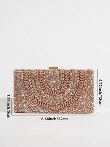 Túi xách cầm tay sang trọng đính đá lấp lánh, túi dự tiệc lấp lánh, túi đeo vai thời trang cho các dịp trang trọng. - Rượu sâm banh - Xem 11
