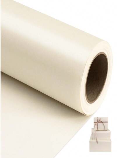 Giấy gói quà màu kem bóng ngọc trai, giấy gói quà màu trơn khổ 17 inch x 9,84 feet - Thích hợp cho Giáng sinh, Sinh nhật, Tiệc mừng em bé, Đám cưới, Ngày Valentine, Tiệc mừng em bé chào đời, Tự làm giấy gói bó hoa.