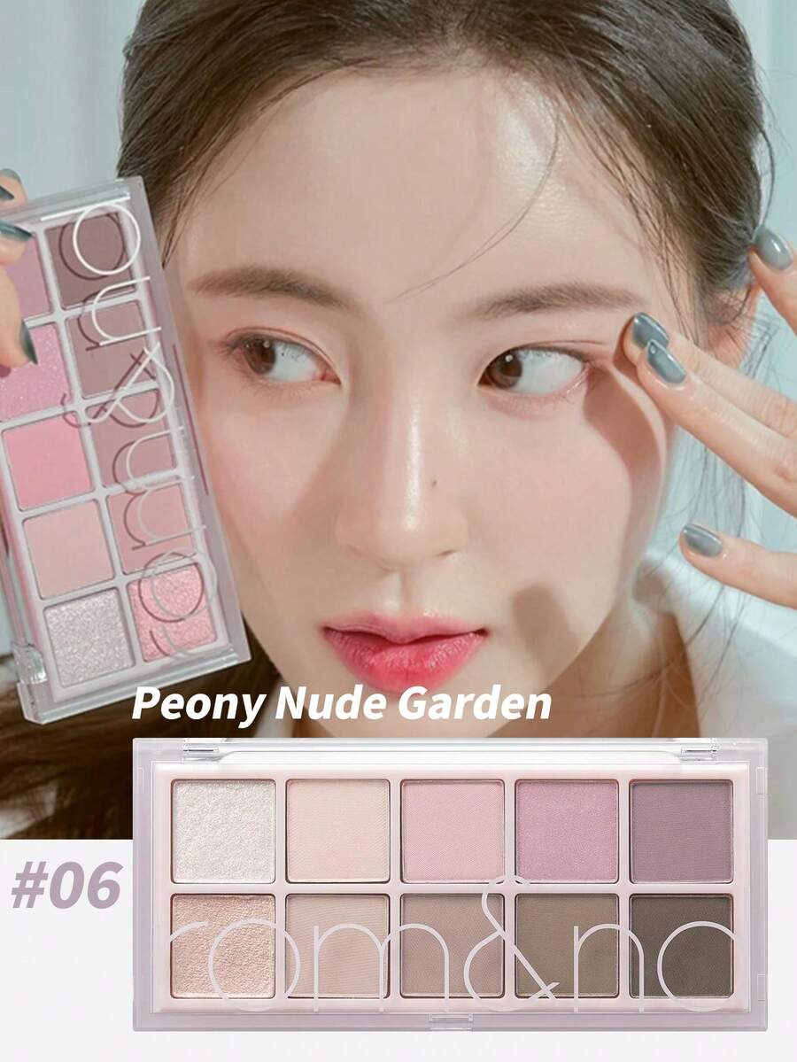 Rom&Nd 1盒 7.5g Better Than Palette #06 Peony Garden 眼影盤,柔粉色啞光與珠光色調,甜美溫柔約會眼妝 - 新06 粉芍花園 - 查看 1