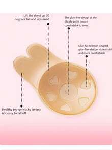 两片装兔耳式拉拉式乳贴。这款透气乳贴可防止走光和下垂。它们超薄、硅胶材质、隐形，可作为女性无肩带文胸使用。它们采用自粘式设计，可水洗，拉拉式佩戴，适合搭配轻薄的夏季连衣裙。 - 兔子膠帶 - 查看 8