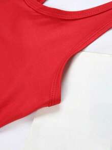Disney Official Authorization | Women's Casual Crew Neck Sleeveless Tank Top. Features Mickey, Minnie, Donald Duck, Daisy, Goofy And Pluto All Together With Journal-Style Signatures And Small Elements, Retro And Heartwarming. The Loose Fit Flatters All Body Types, Making It Versatile And Practical For Daily Outings And An Ideal Choice For Matching Outfits With Girlfriends. - Red - View 5