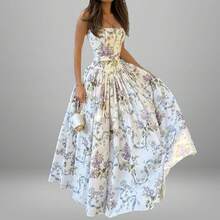 2026 Spring New Women's Clothing:-Border European And American Dresses, Elegant Printed Large-Sleeve Strap Gown - 圖片色 - 查看 11