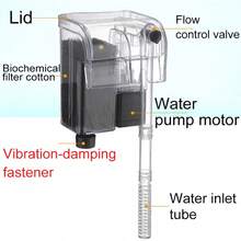 220V/50Hz 3W 250L/H Aquarium Quiet Water Pump, External Filter, Waterfall Oxygenator - 黑色 - 查看 6