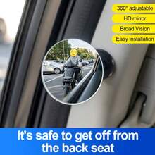 2 piezas Juego de espejos punto ciego para coche, espejo retrovisor de ángulo amplio ajustable 360°, cristal ultra claro, apto para camiones, SUV y sedanes - A - Ver 6