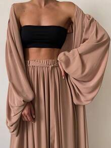 Fashionable New Women Spring Summer Sexy Coat 3 Piece Set - 咖啡色 - 查看 12