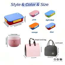 1pc Microwave- Bento Box, Divided Lunch Box With Utensils, Leak-Proof Adult Lunch Box For Work, Compartment Food Storage Container, Insulated Lunch Bag - Multicolor - View 9