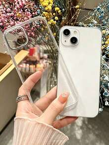 1pc Minimalist Transparent Shockproof Air Cushion Phone Case, Compatible With Apple 18, 18 Pro, 18 Pro Max, 17, 17 Pro, 17 Pro Max, 17 Air, 15 Pro Max, 16 Pro Max, 16 Pro, 14 Pro Max, 14 Pro, 13 Pro Max, 16 Series Phones, Soft Protective Shell, Back To School Gift, Birthday Gift, Daily Use - Clear - View 2
