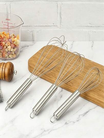 3pcs/1PC Whsisks For Cooking, Stainlsess Steel Whsisk For Blensdding, Whidsking, Beatidng And Stirring, Enhanced Vedrdsion Balloond Wire Wdhisk Set