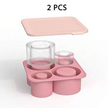 1/2 khay silicon có nắp, phù hợp với cốc 20oz, 30oz, 40oz, có thể tái sử dụng, khuôn làm đá hình trụ 4 ngăn, phụ kiện cốc. Tương thích với dòng sản phẩm Back To School. - Nhiều màu - Xem 10