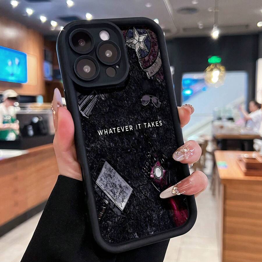 Avengers Endgame Iron Man Thor This stylish phone case is compatible with Samsung, Apple, VIVO, OPPO, , Transsion, , and Honor. Made of TPU silicone, it offers shock and drop protection and a superior feel. It's an ideal gift for family, friends, and loved ones, and a perfect choice for valentines day and Year's gift. - Negro - Ver 1