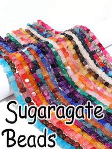 1 Untai Manik-manik Batu Kristal Alami Sugaragate 8x8mm Pola Naga Persegi untuk Pembuatan Perhiasan DIY Gelang Kalung Aksesoris - MultiWarna - View 4
