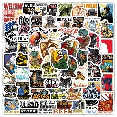 100 PCS Welder & Electrician Graffiti Stickers Hot- DIY Waterproof Decorative Stickers For Helmet & Phone Case