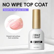 peacecolor طلاء أظافر جل شفاف بدون مسح وبدون حمض 10 مل، طلاء أظافر جل معالجة LED/UV طويل الأمد - 10 مل - مشاهدة 6