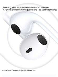 REMAX Wired Headphones, Ergonomic Design For Comfortable Wear, 13mm Dynamic Driver, HiFi Sound Quality, Compatible With Xiaomi, Vivo, And Other Type-C/Lightning Interface Devices, Suitable For Apple IPhone 15/16 Series, Apple White. - View 2